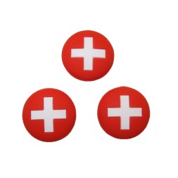 57030 Dämpfer SCHWEIZER FLAGGE zu Tennisracket Set  3 Stück