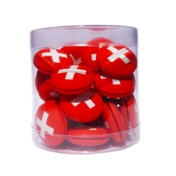 57035 Dämpfer SCHWEIZER FLAGGE zu Tennisracket Box  25 Stück