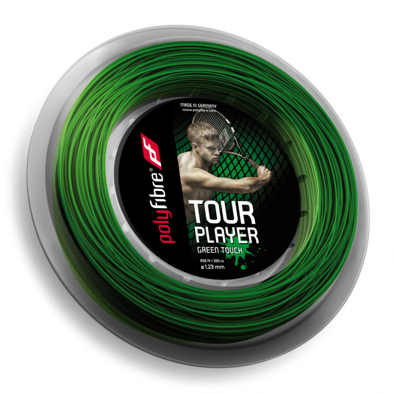 60146 Tennissaite POLYFIBRE Tour Player Green Touch Rolle  200 m  1.25 mm