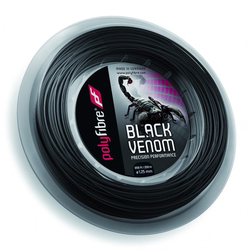 60204 Tennissaite POLYFIBRE Black Venom Rolle  200 m  1.20 mm