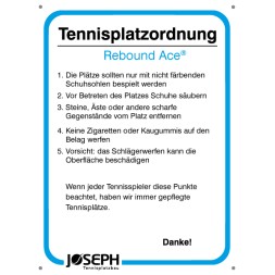 06026 Hinweisschild Tennisplatzordnung RA  Grösse 30 x 40 cm