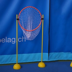 59090 Trainingshilfe bestehend aus einem Reifen mit Fangnetz zwei Stangen  140 cm zwei Standfüssen und zwei Gelenken