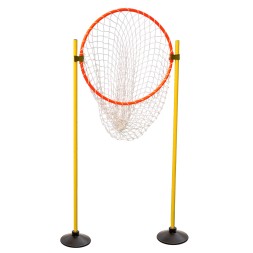 59090 Trainingshilfe bestehend aus einem Reifen mit Fangnetz zwei Stangen  140 cm zwei Standfüssen und zwei Gelenken