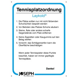 06028 Hinweisschild Tennisplatzordnung LK  Grösse 30 x 40 cm