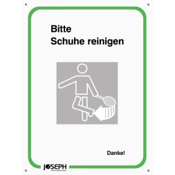 06023 Hinweisschild Bitte Schuhe reinigen Grösse 30 x 40 cm