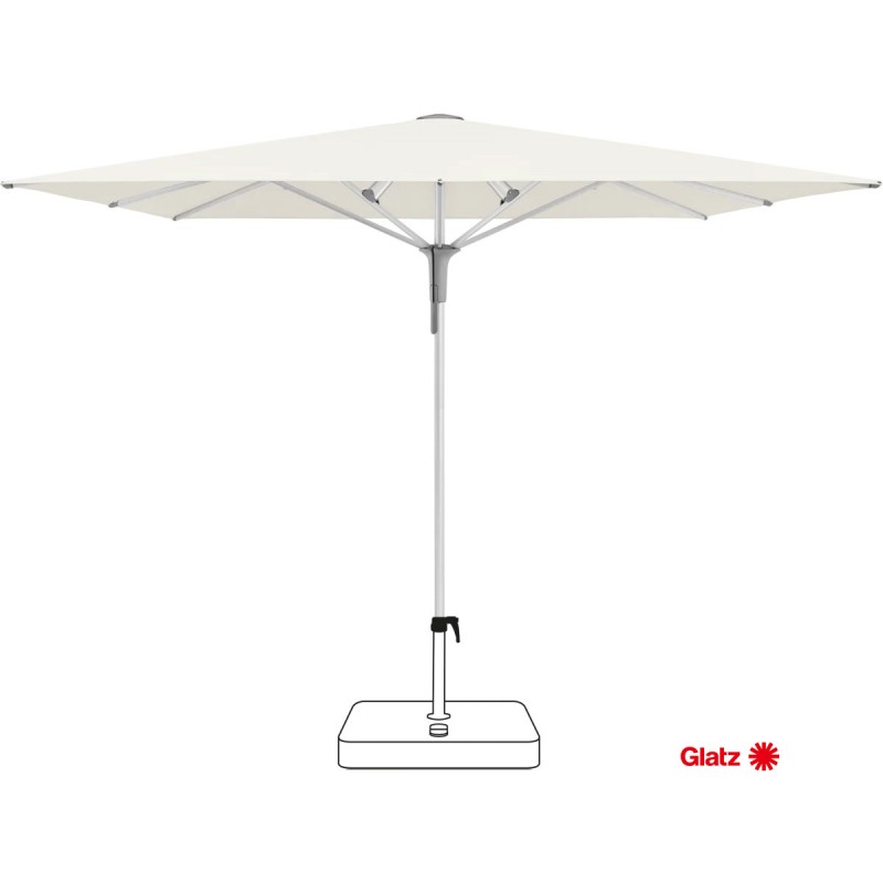 03305 Sonnenschirm Glatz Fortino Pro quadratisch 200 x 200 cm weiss